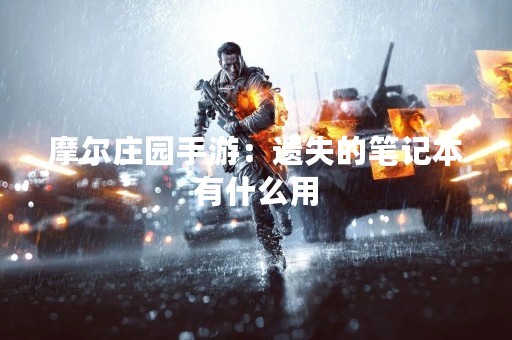摩尔庄园手游：遗失的笔记本有什么用
