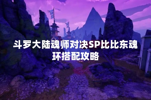 斗罗大陆魂师对决SP比比东魂环搭配攻略