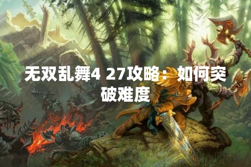 无双乱舞4 27攻略：如何突破难度