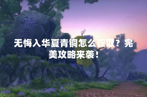 无悔入华夏青铜怎么获取？完美攻略来袭！