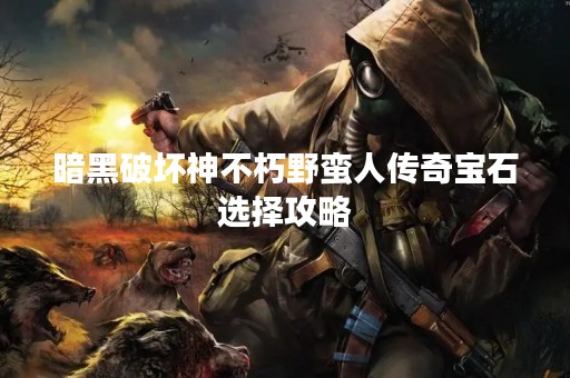 暗黑破坏神不朽野蛮人传奇宝石选择攻略