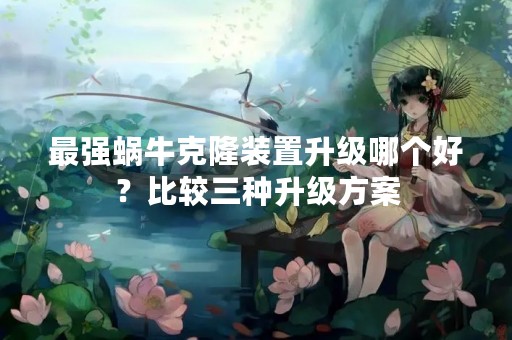 最强蜗牛克隆装置升级哪个好？比较三种升级方案