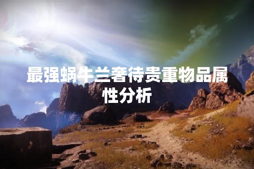 最强蜗牛兰奢待贵重物品属性分析