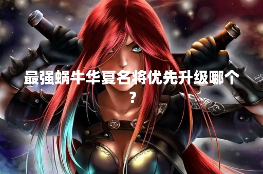 最强蜗牛华夏名将优先升级哪个？