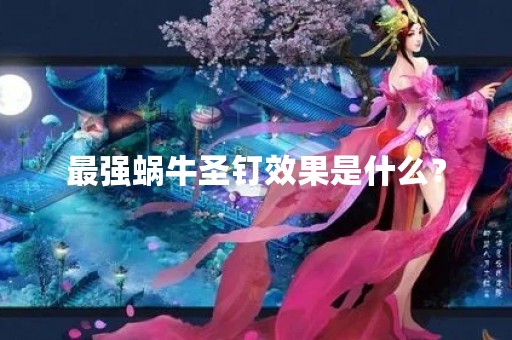 最强蜗牛圣钉效果是什么？