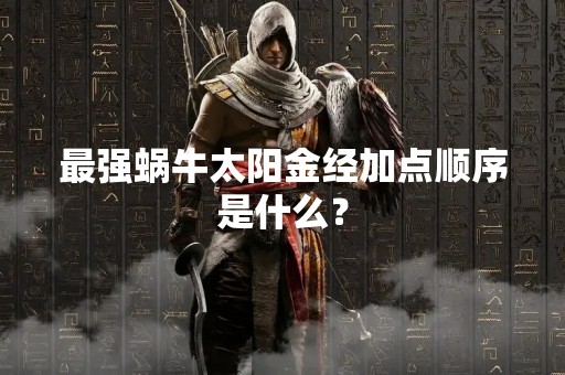 最强蜗牛太阳金经加点顺序是什么？
