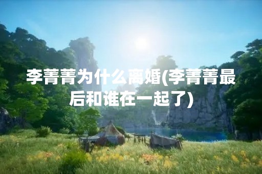 李菁菁为什么离婚(李菁菁最后和谁在一起了)