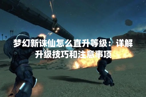 梦幻新诛仙怎么直升等级：详解升级技巧和注意事项