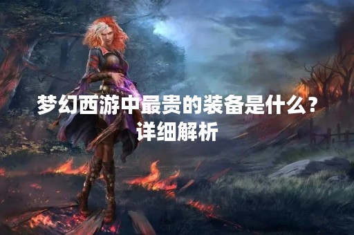 梦幻西游中最贵的装备是什么？详细解析