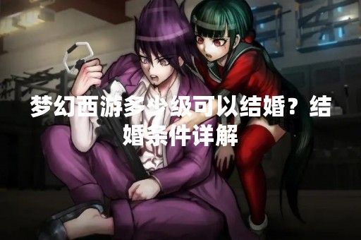 梦幻西游多少级可以结婚?结婚条件详解 梦幻西游多少级可以结婚?结婚条件详解