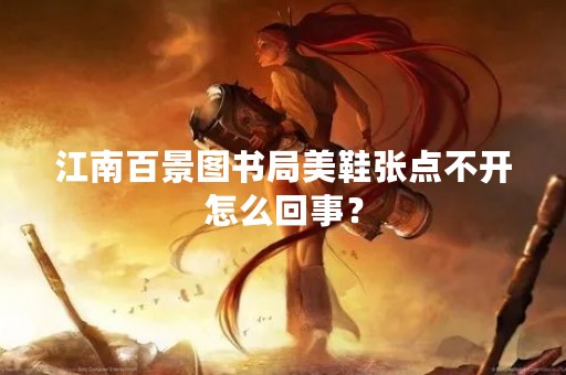 江南百景图书局美鞋张点不开怎么回事？