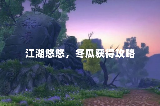 江湖悠悠，冬瓜获得攻略