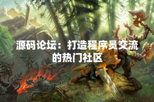 源码论坛：打造程序员交流的热门社区