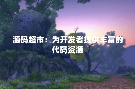 源码超市：为开发者提供丰富的代码资源