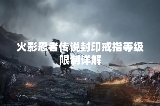 火影忍者传说封印戒指等级限制详解