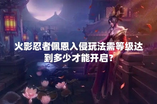 火影忍者佩恩入侵玩法需等级达到多少才能开启？