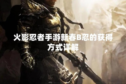 火影忍者手游新春B忍的获得方式详解