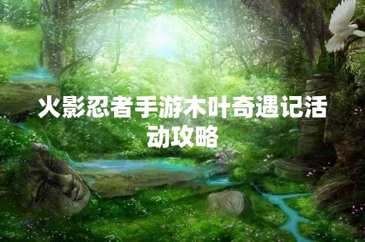 火影忍者手游木叶奇遇记活动攻略