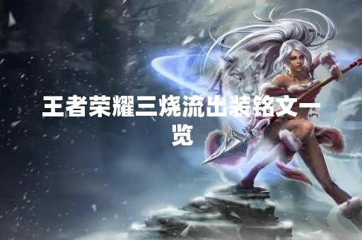 王者荣耀三烧流出装铭文一览