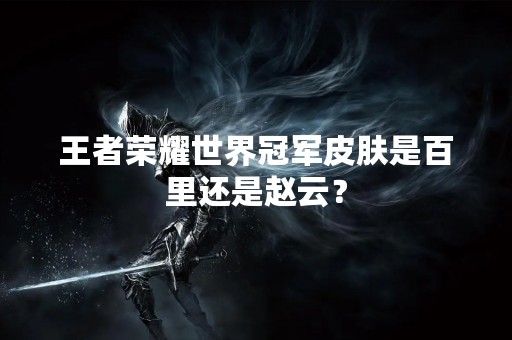 王者荣耀世界冠军皮肤是百里还是赵云？