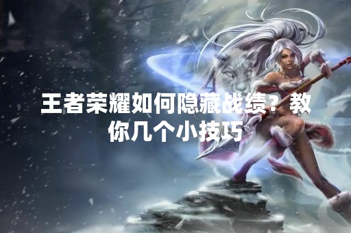 王者荣耀如何隐藏战绩？教你几个小技巧