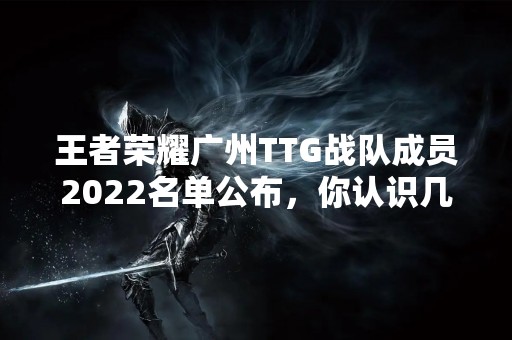 王者荣耀广州TTG战队成员2022名单公布，你认识几个？
