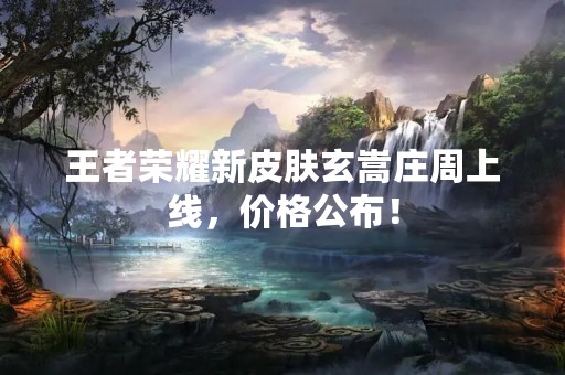 王者荣耀新皮肤玄嵩庄周上线，价格公布！