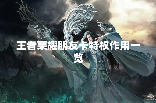 王者荣耀朋友卡特权作用一览
