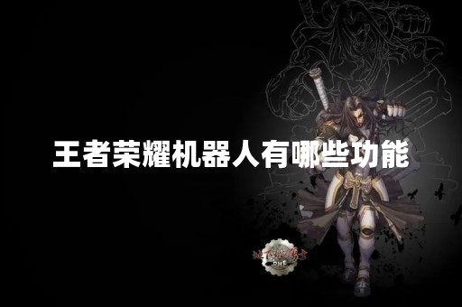 王者荣耀机器人有哪些功能