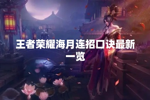 王者荣耀海月连招口诀最新一览