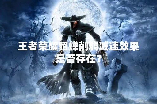 王者荣耀貂蝉削弱减速效果是否存在？