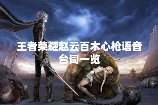 王者荣耀赵云百木心枪语音台词一览