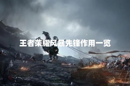 王者荣耀风暴先锋作用一览