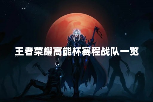 王者荣耀高能杯赛程战队一览
