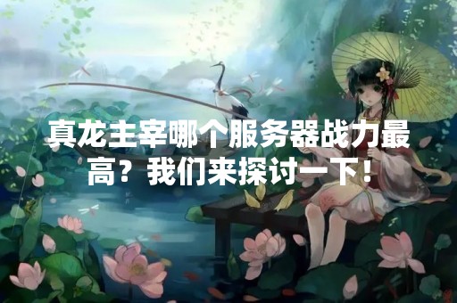 真龙主宰哪个服务器战力最高？我们来探讨一下！