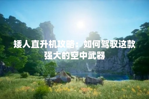 矮人直升机攻略：如何驾驭这款强大的空中武器