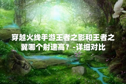 穿越火线手游王者之影和王者之翼哪个射速高？-详细对比