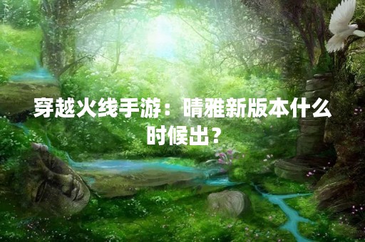 穿越火线手游：晴雅新版本什么时候出？