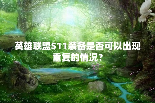 英雄联盟S11装备是否可以出现重复的情况？