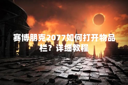 赛博朋克2077如何打开物品栏？详细教程