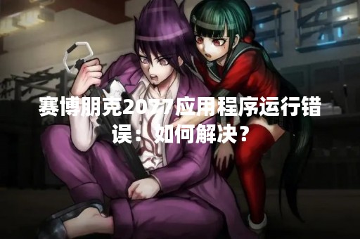 赛博朋克2077应用程序运行错误：如何解决？