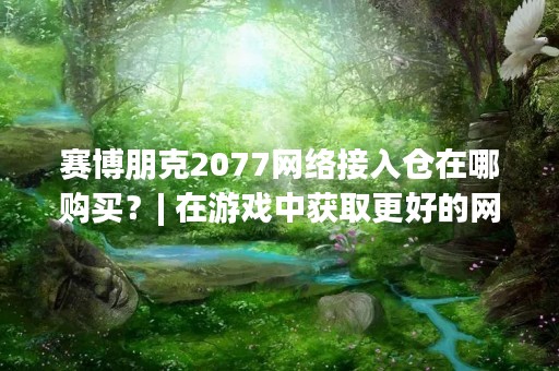 赛博朋克2077网络接入仓在哪购买？| 在游戏中获取更好的网络体验