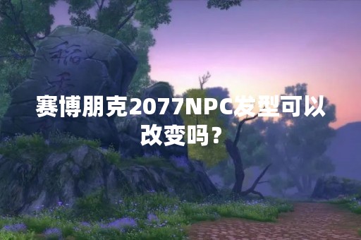 赛博朋克2077NPC发型可以改变吗？