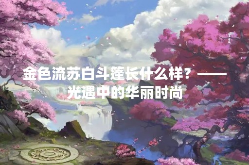 金色流苏白斗篷长什么样？——光遇中的华丽时尚