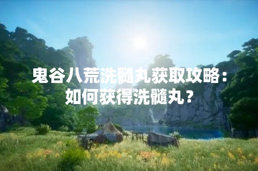 鬼谷八荒洗髓丸获取攻略：如何获得洗髓丸？