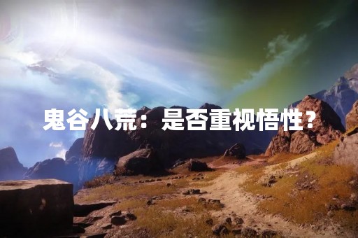 鬼谷八荒：是否重视悟性？