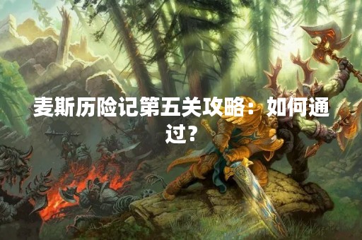 麦斯历险记第五关攻略：如何通过？