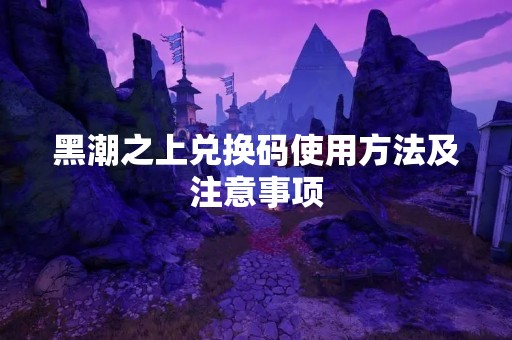 黑潮之上兑换码使用方法及注意事项