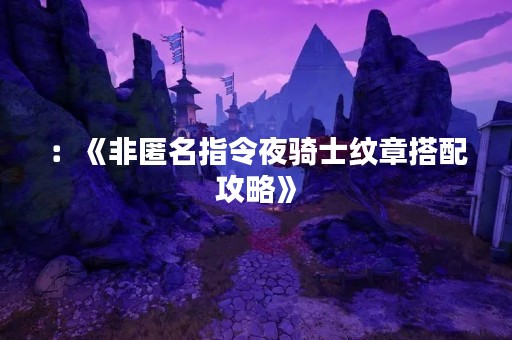 ：《非匿名指令夜骑士纹章搭配攻略》