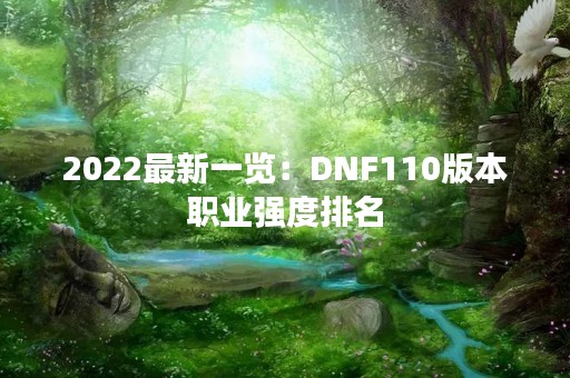 2022最新一览：DNF110版本职业强度排名